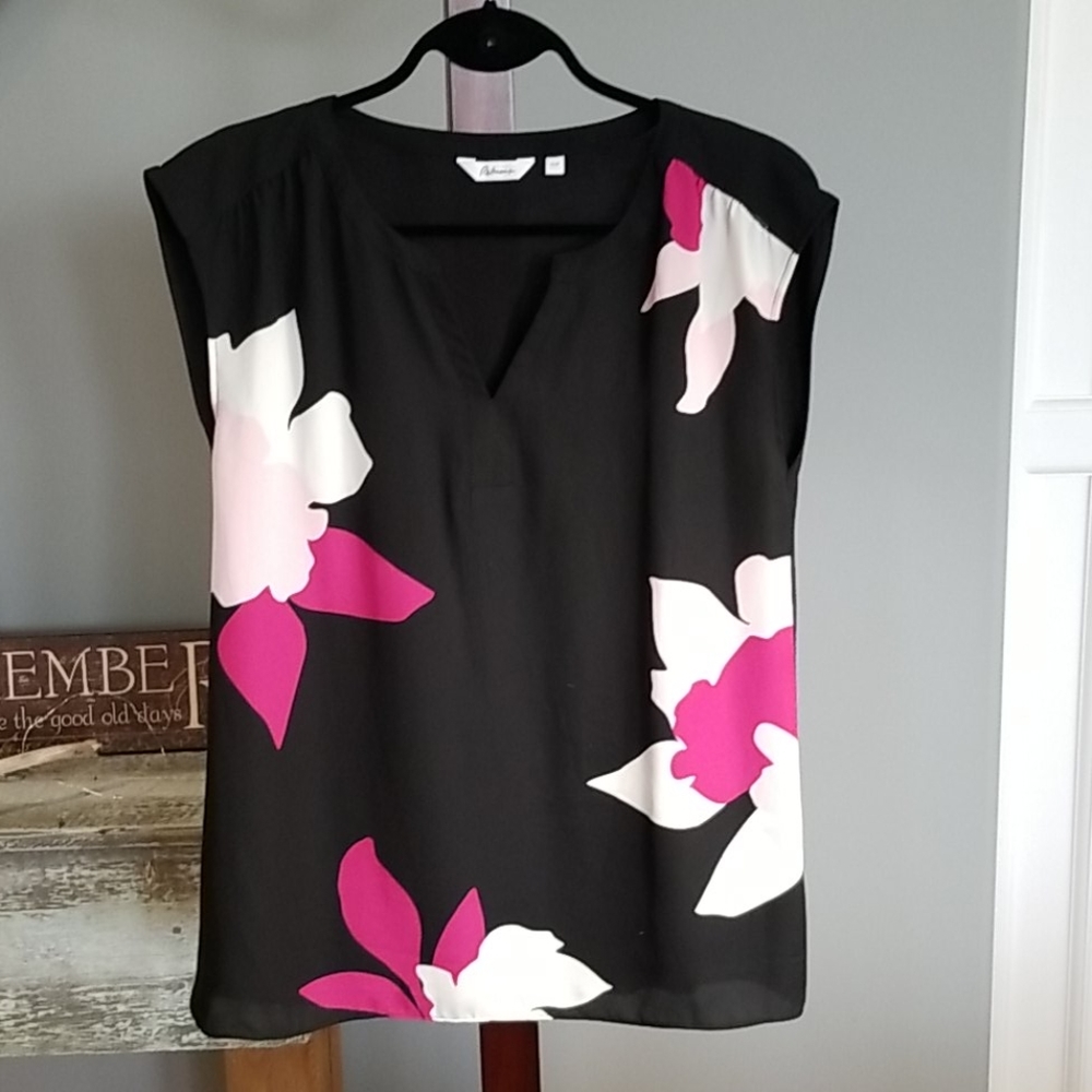 Mixed media sleeveless top